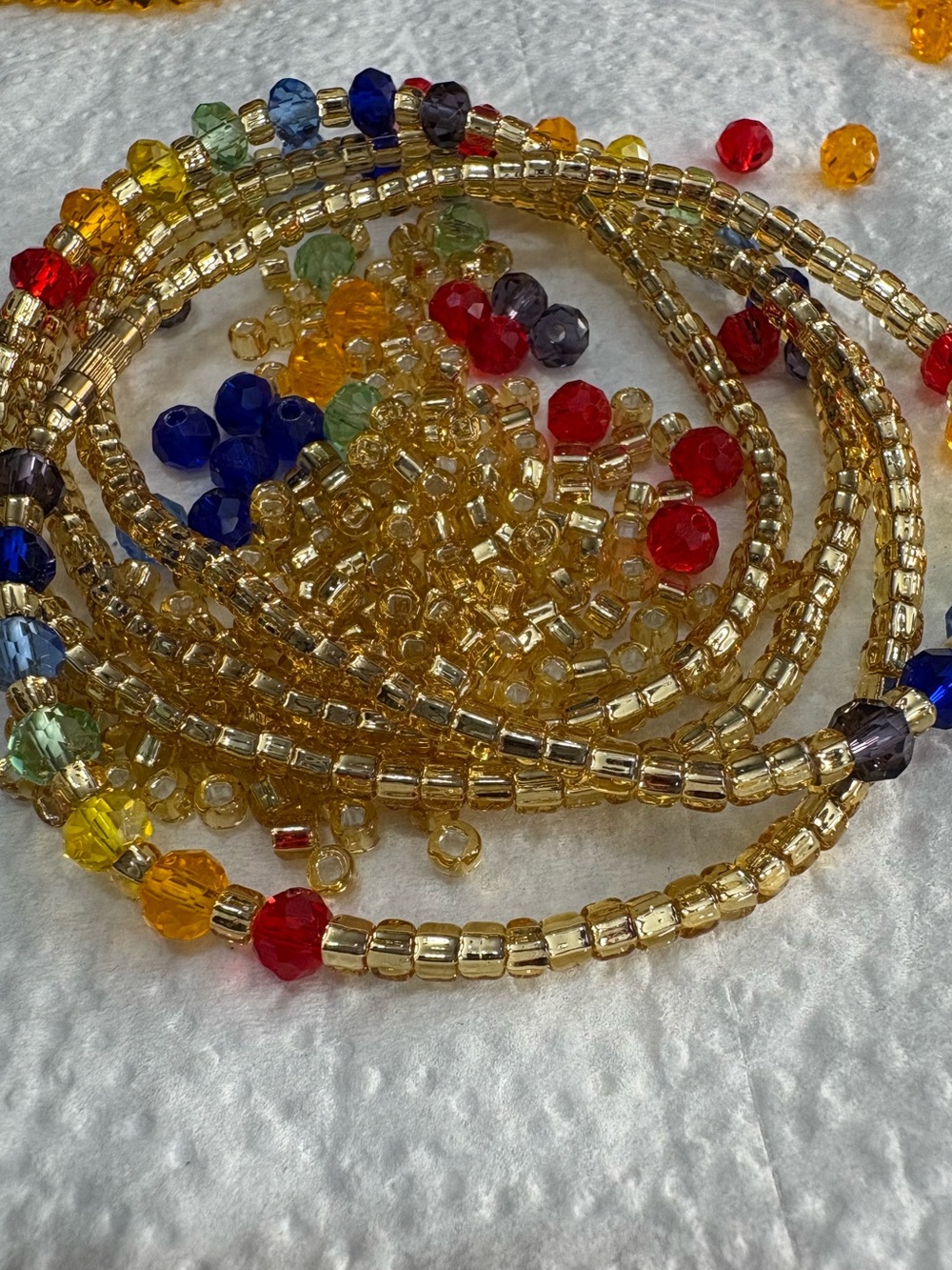 Gold-Tone Multicolor Waistbeads - Picture 4 of 11